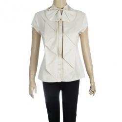Zac Posen Ruffle Short Sleeve Top M