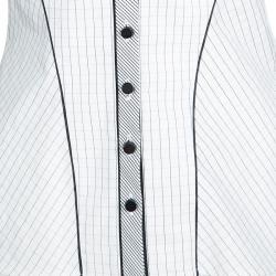Zac Posen Monochrome Checked Poplin Sleeveless Blouse S