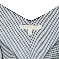Zac Posen Monochrome Checked Poplin Sleeveless Blouse S