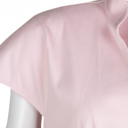 Zac Posen Pink Cotton Mandarin Collar A-Line Belted Shirt Dress S