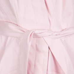 Zac Posen Pink Cotton Mandarin Collar A-Line Belted Shirt Dress S
