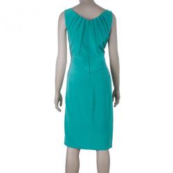 Zac Posen Stretch-silk Pleated Detail Cocktail Dress M