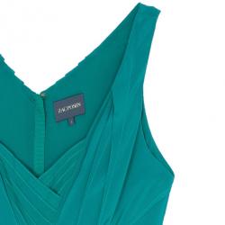 Zac Posen Stretch-silk Pleated Detail Cocktail Dress M
