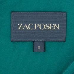 Zac Posen Stretch-silk Pleated Detail Cocktail Dress M