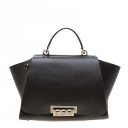 Zac Posen Grey/Burgundy Suede and Patent Leather Mini Eartha Iconic Top  Handle Bag Zac Posen