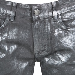 Pre Owned Zadig and Voltaire Silver Foil Printed Denim Eva Argent Deluxe Jeans M