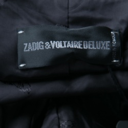 Pre Owned Zadig and Voltaire Metallic Jacquard Leather Trim Victana Deluxe Jacket S