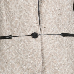 Zadig and Voltaire Beige Lurex Detail Leather Trim Detail Victana Deluxe Blazer M