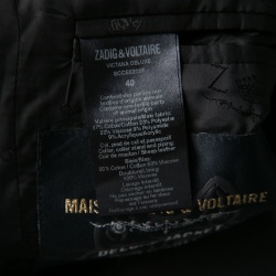 Zadig and Voltaire Beige Lurex Detail Leather Trim Detail Victana Deluxe Blazer M