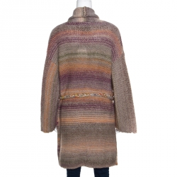 Zadig and Voltaire Multicolor Chunky Knit Belted Mia Cardigan M/L