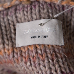 Zadig and Voltaire Multicolor Chunky Knit Belted Mia Cardigan M/L