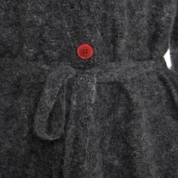 Zadig & Voltaire Mottled Grey Mohair and Wool Belted Long Cardigan M/L