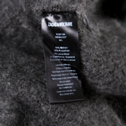 Zadig & Voltaire Mottled Grey Mohair and Wool Belted Long Cardigan M/L