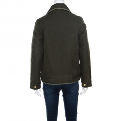 Pre Owned Zadig and Voltaire Khaki Green Double Breasted Kawa Parka Jacket L