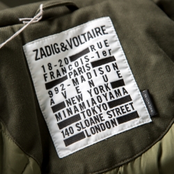 Pre Owned Zadig and Voltaire Khaki Green Double Breasted Kawa Parka Jacket L