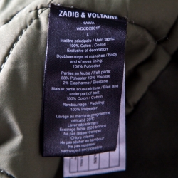 Pre Owned Zadig and Voltaire Khaki Green Double Breasted Kawa Parka Jacket L
