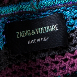 Pre Owned كارديغان زادك آند فولتير سيليا كروشيه لوريكس مخطط متعدد الألوان