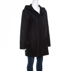 Zadig and Voltaire Black Zip Front Kar Parka Jacket L