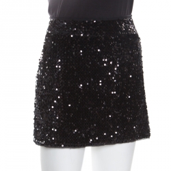 Pre Owned Zadig and Voltaire Black Sequined Jasmi Mini Skirt M
