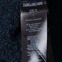 Pre Owned Zadig and Voltaire Navy Blue Chunky Athina Sweater ( One Size )