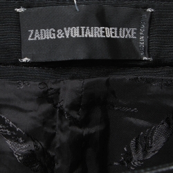 Pre Owned Zadig and Voltaire Deluxe Beige Jacquard & Leather Mini Skirt M