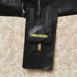 Pre Owned Zadig and Voltaire Deluxe Beige Jacquard & Leather Mini Skirt M