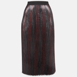 Metallic Lurex Pleated Midi Skirt