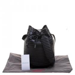 Pre Owned Zadig and Voltaire Black Quilted Leather Bobo Drawstring Bucket Bag