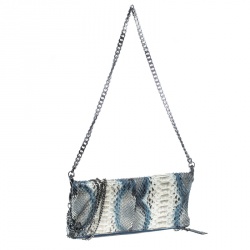 Zadig and Voltaire White/Turquoise Python Rock Foldover Clutch Bag