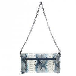 Zadig and Voltaire White/Turquoise Python Rock Foldover Clutch Bag