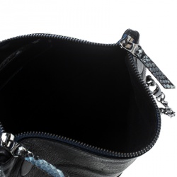 Zadig and Voltaire White/Turquoise Python Rock Foldover Clutch Bag
