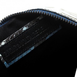 Zadig and Voltaire White/Turquoise Python Rock Foldover Clutch Bag