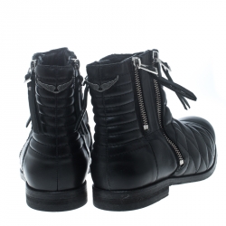 مملوكة مسبقًا حذاء بوت كاحل زادك آند فولتير برستز بيكر جلد مبطن أسود مقاس 39