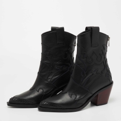 Zadig and Voltaire Black Leather Ankle Length Boots Size 36