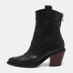 Zadig and Voltaire Black Leather Ankle Length Boots Size 36