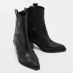 Zadig and Voltaire Black Leather Ankle Length Boots Size 36
