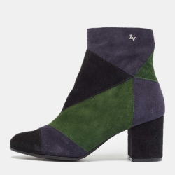 Multicolor Suede Ankle Boots