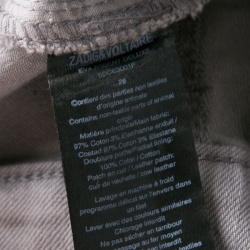 Pre Owned Zadig and Voltaire Silver Foil Printed Denim Eva Argent Deluxe Jeans M