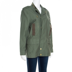 Zadig and Voltaire Military Green Applique Detail Karma Spi Jacket M