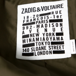Zadig and Voltaire Military Green Applique Detail Karma Spi Jacket M