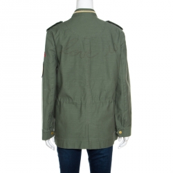 Zadig and Voltaire Military Green Applique Detail Karma Spi Jacket M