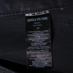 Pre Owned Zadig and Voltaire Indigo Washed Trim Effect Straight Fit Evron Jeans M 