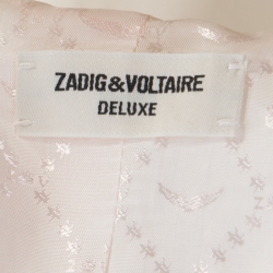 Zadig and Voltaire Deluxe White Crepe Open Front Volly Blazer M