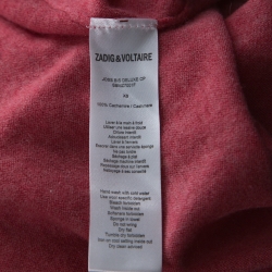 Zadig and Voltaire Washed Red Cashmere Skull Embellished Vest XS