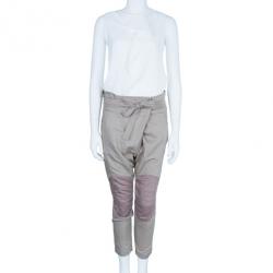 Pre Owned Zadig & Voltaire Plumo Two-Tone Cropped Pants XS