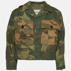 Military Camouflage Cotton Blend Button Front Jacket