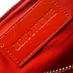 Pre Owned Zadig and Voltaire Creased Patent Leather Large Rock Clutch
