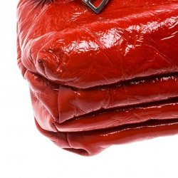 Pre Owned Zadig and Voltaire Creased Patent Leather Large Rock Clutch