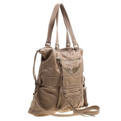 Zadig And Voltaire Khaki Brown Leather Satchel