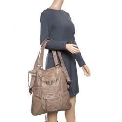 Zadig And Voltaire Khaki Brown Leather Satchel